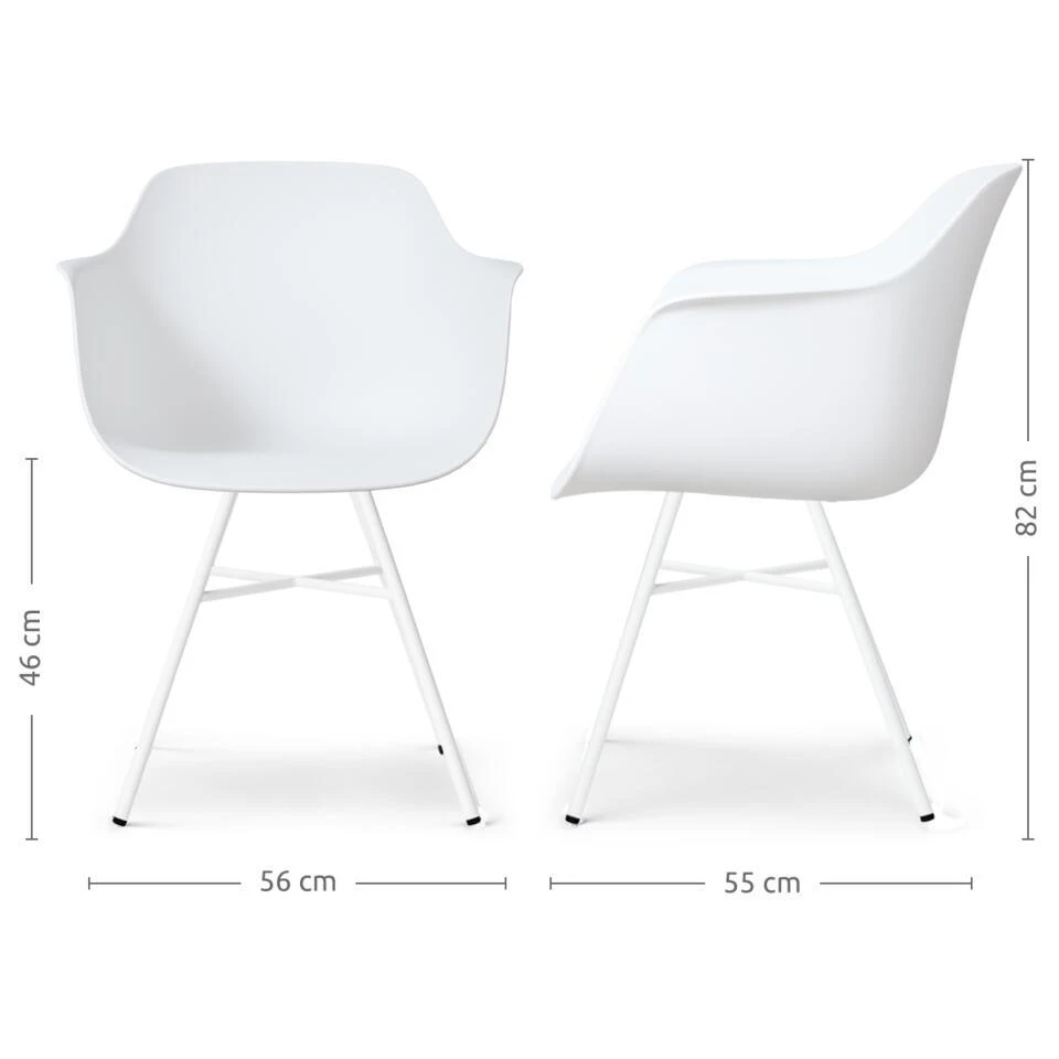 Nolon Noa-Puk Kunststof Tuinstoel Wit - Wit Onderstel 4 Nolon Noa-Puk Kunststof Tuinstoel Wit - Wit Onderstel - Afbeelding 4