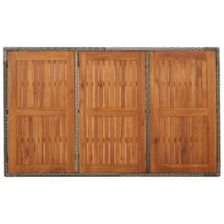 VidaXL - Tuintafel Met Houten Blad - Grijs - Poly Rattan - 150 X 90 X 75 Cm -Leenbakker Winkel 446084351d5a4a6ba20e1c69faea681a