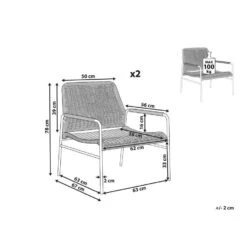 PRASIMO - Tuinstoel Set Van 2 - Naturel - PE Rotan 13 PRASIMO - Tuinstoel Set Van 2 - Naturel - PE Rotan -Leenbakker Winkel 4775d326a4e64314b24af3119a09b30a