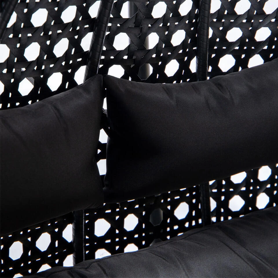 Merkloos HOME DELUXE Polyrotan Hangstoel TWIN Zwart Pure 8 Merkloos HOME DELUXE Polyrotan Hangstoel TWIN Zwart Pure - Afbeelding 8