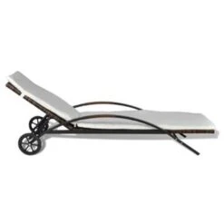 VidaXL Ligbed Met Kussen En Wieltjes Poly Rattan Bruin -Leenbakker Winkel 4b7509f341584b7ebf6d83e798618aff