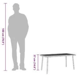 VidaXL - Tuin Salontafel - Bruin - Poly Rattan - 80 X 40 X 37 Cm -Leenbakker Winkel 4d14bc7cf35a40ba93a611a77ba17fa1