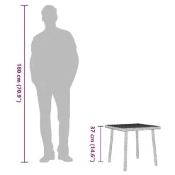 VidaXL - Tuin Salontafel - Grijs - Poly Rattan - 40 X 40 X 37 Cm -Leenbakker Winkel 4d1f3d8a77074f8896e019fb78b1b204