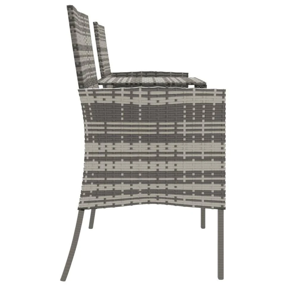 VidaXL - Tuinbank 2-zits Met Tafeltje - Antraciet - Poly Rattan 4 VidaXL - Tuinbank 2-zits Met Tafeltje - Antraciet - Poly Rattan - Afbeelding 4