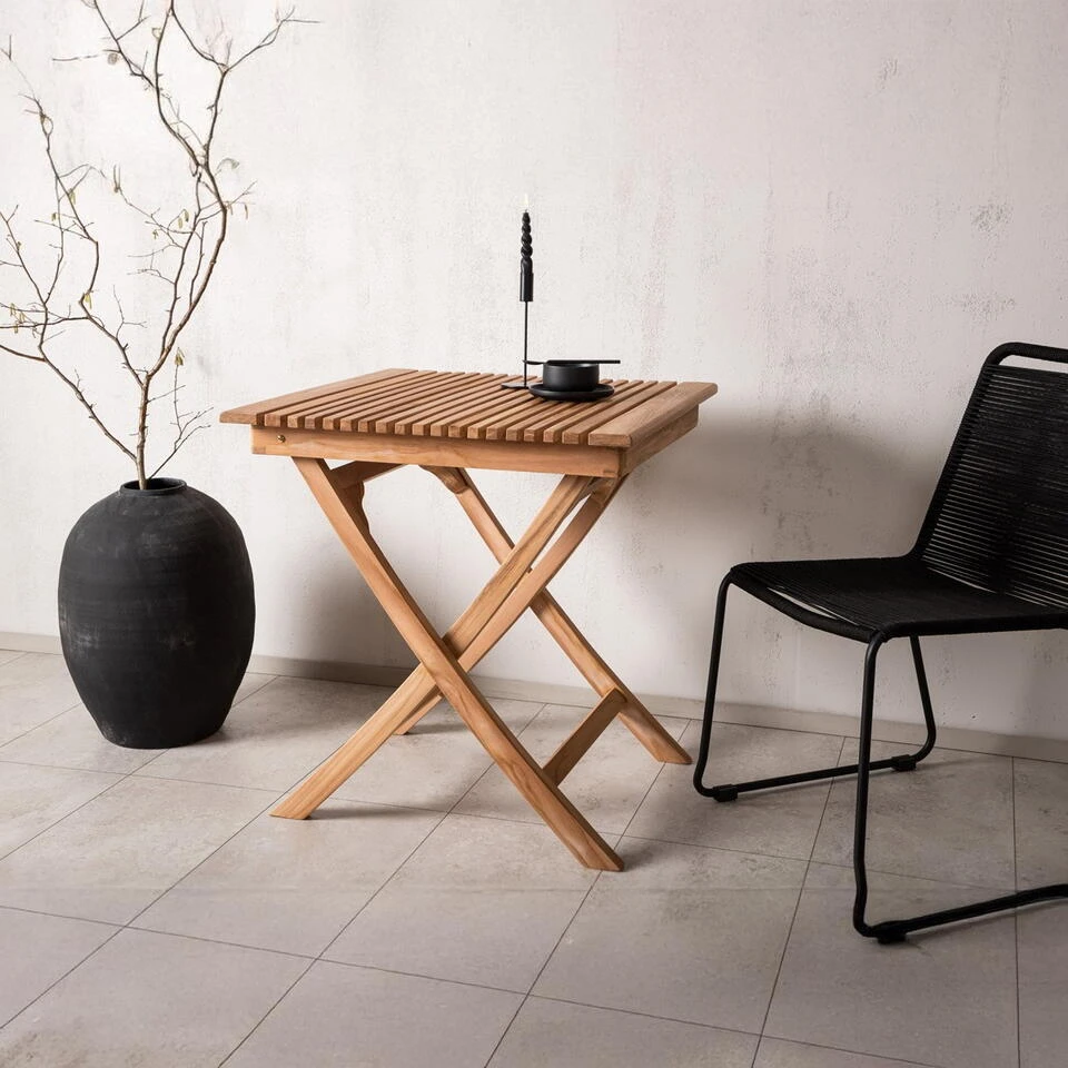 Fjôrd Bistrotafel Naturel Teakhout - 70x70x75cm - Ghana 2 Fjôrd Bistrotafel Naturel Teakhout - 70x70x75cm - Ghana - Afbeelding 2