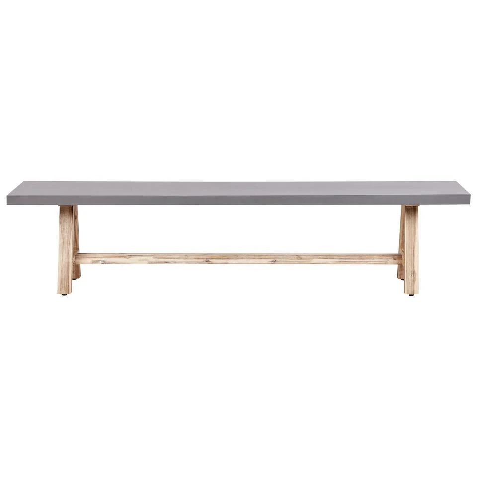 TONNARE - Tuinbank - Licht Hout - 200 Cm - Beton 4 TONNARE - Tuinbank - Licht Hout - 200 Cm - Beton - Afbeelding 4