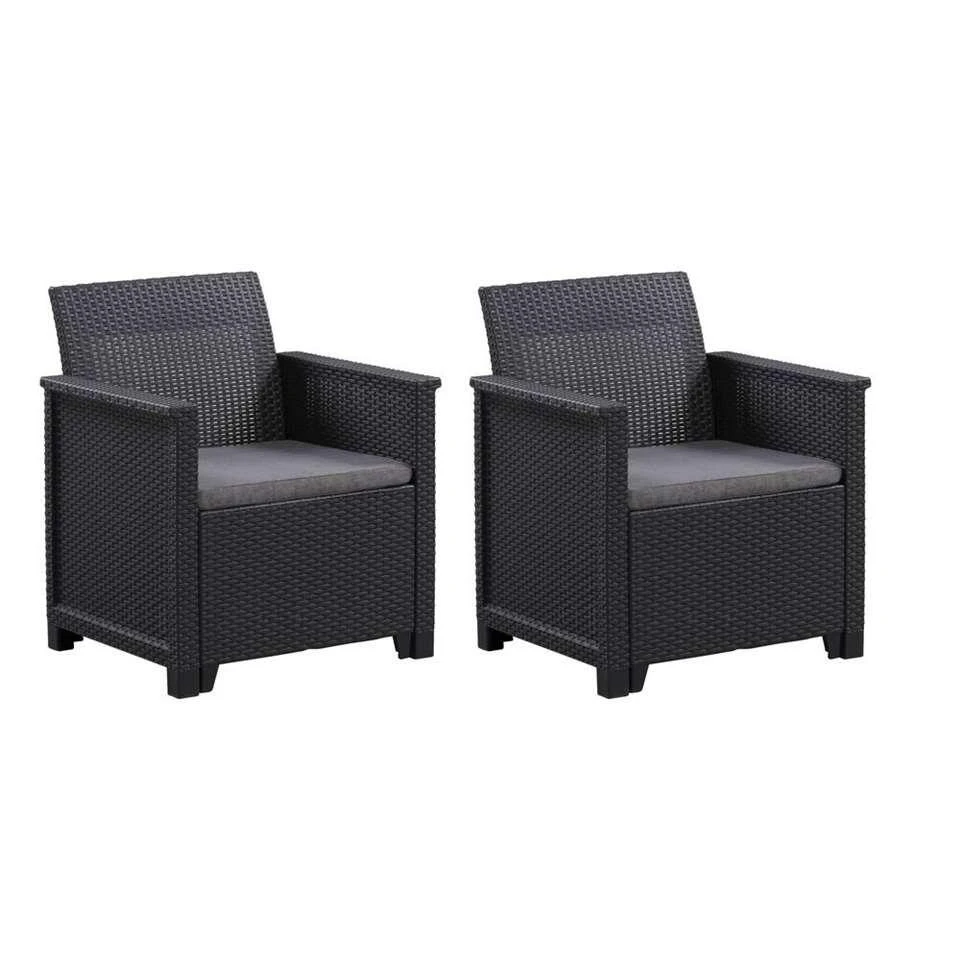 Keter Loungefauteuils Emma (2 Stuks) - Grijs 1 Keter Loungefauteuils Emma (2 Stuks) - Grijs