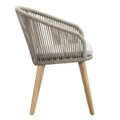 Diningstoel Nant - Wicker/acacia Taupe - 86x61x60 Cm -Leenbakker Winkel 50103035 8000