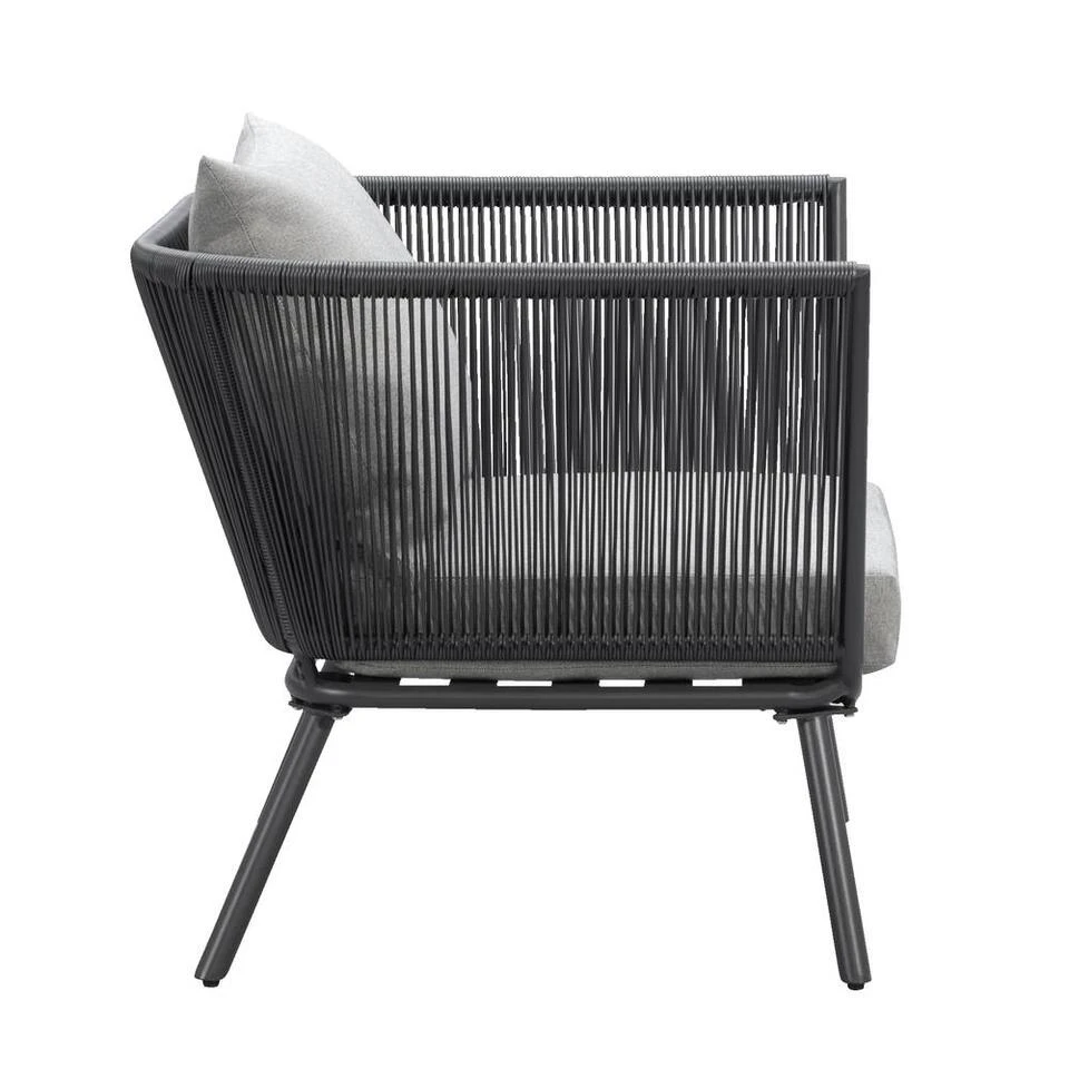 Loungestoel Almeria - Antraciet - 75x89x75 Cm 3 Loungestoel Almeria - Antraciet - 75x89x75 Cm - Afbeelding 3