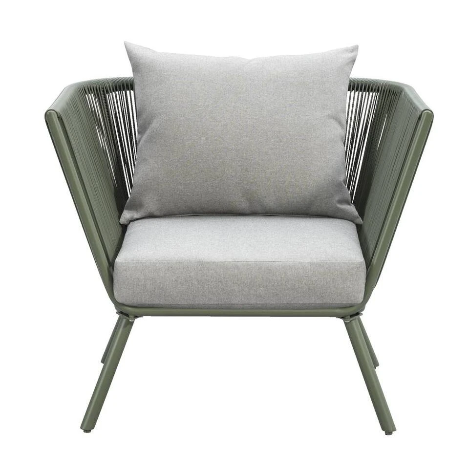 Loungestoel Almeria - Olijfgroen - 75x89x75 Cm 2 Loungestoel Almeria - Olijfgroen - 75x89x75 Cm - Afbeelding 2