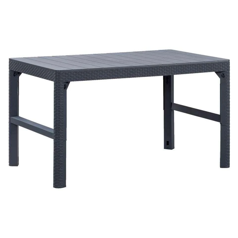 Keter Allibert Verstelbare Tafel Lyon - Grijs - 116x71,5x40/66 Cm 1 Keter Allibert Verstelbare Tafel Lyon - Grijs - 116x71,5x40/66 Cm