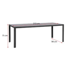 Tuintafel Savoie - Aluminium/glas Antraciet - 75x215x90 Cm -Leenbakker Winkel 50155148 9096
