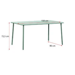 Tuintafel Vence - Metaal Lichtgroen - 72x150x90 Cm -Leenbakker Winkel 50155185 9096