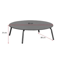 Bijzettafel Montreal - Antraciet/metaal - Ø80 Cm -Leenbakker Winkel 50155217 9096