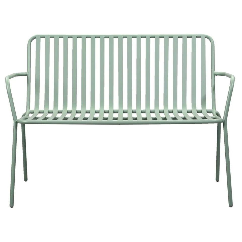 Tuinbank Vence - Metaal Lichtgroen - 81x114x62 Cm 2 Tuinbank Vence - Metaal Lichtgroen - 81x114x62 Cm - Afbeelding 2