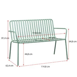 Tuinbank Vence - Metaal Lichtgroen - 81x114x62 Cm 18 Tuinbank Vence - Metaal Lichtgroen - 81x114x62 Cm -Leenbakker Winkel 50205024 9096