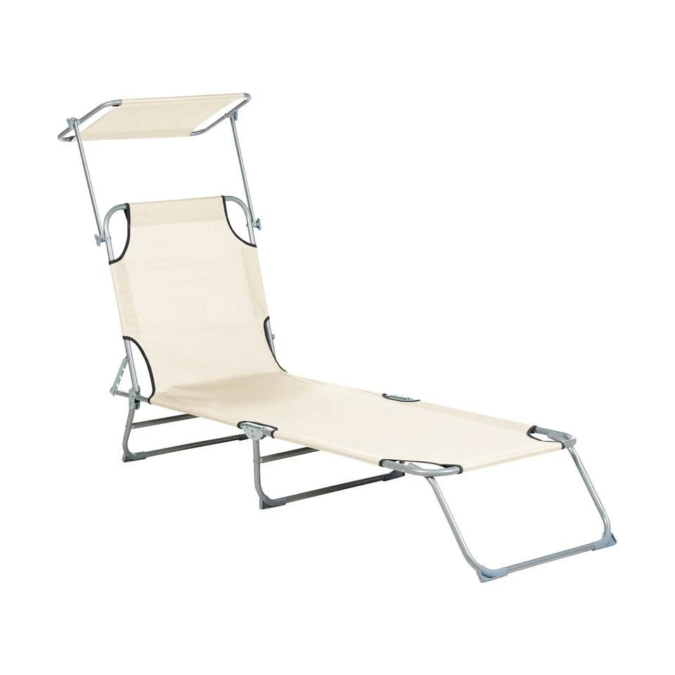 FOLIGNO - Strandstoel - Crème - Polyester 4 FOLIGNO - Strandstoel - Crème - Polyester - Afbeelding 4