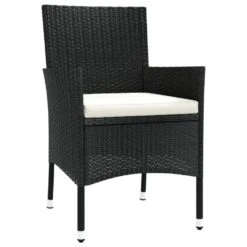 VidaXL - Buitenstoelen - Kussens - Zwart - Poly Rattan - 4 Stuks -Leenbakker Winkel 516b9e6ca26645b0b2fc24d67eb1a33a