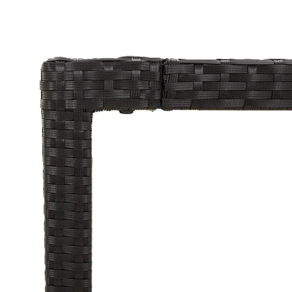 VidaXL - Tuintafel Met Glazen Blad - Zwart - Poly Rattan - 190 X 90 X 75 Cm 6 VidaXL - Tuintafel Met Glazen Blad - Zwart - Poly Rattan - 190 X 90 X 75 Cm - Afbeelding 6