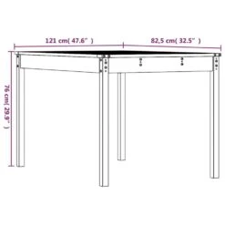 VidaXL - Tuintafel - Bruin - Grenenhout - 121 X 82.5 X 76 Cm -Leenbakker Winkel 56e81fa2977043559e8671e05ac5a86b