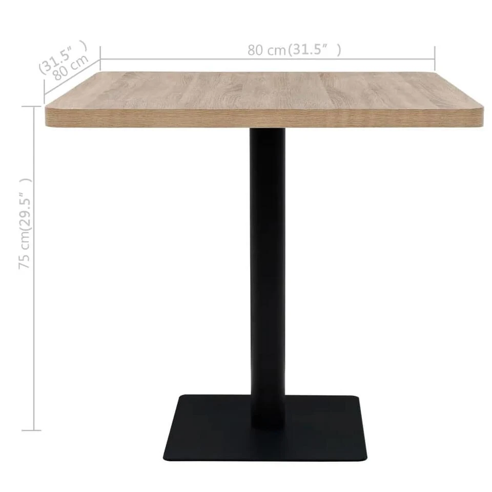 VidaXL - Eetkamertafel - Beige - MDF - 80 X 80 X 75 Cm 6 VidaXL - Eetkamertafel - Beige - MDF - 80 X 80 X 75 Cm - Afbeelding 6