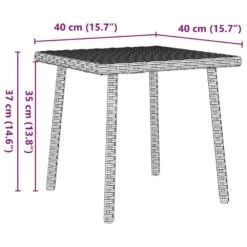 VidaXL - Tuin Salontafel - Grijs - Poly Rattan - 40 X 40 X 37 Cm -Leenbakker Winkel 5856d9c8b1a441738cd61127c51825c1