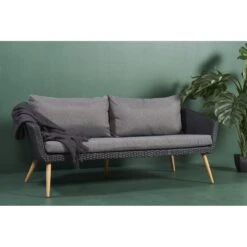 Lisomme Fien Rotan Tuinbank Zwart - Met Zitkussens -Leenbakker Winkel 58796463e8824371aef20be4f09bd8ad