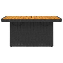 VidaXL - Tuintafel - Zwart - Poly Rattan En Hout - 90 X 55 X 71 Cm -Leenbakker Winkel 597419b9b44045f887a51cea083363fe