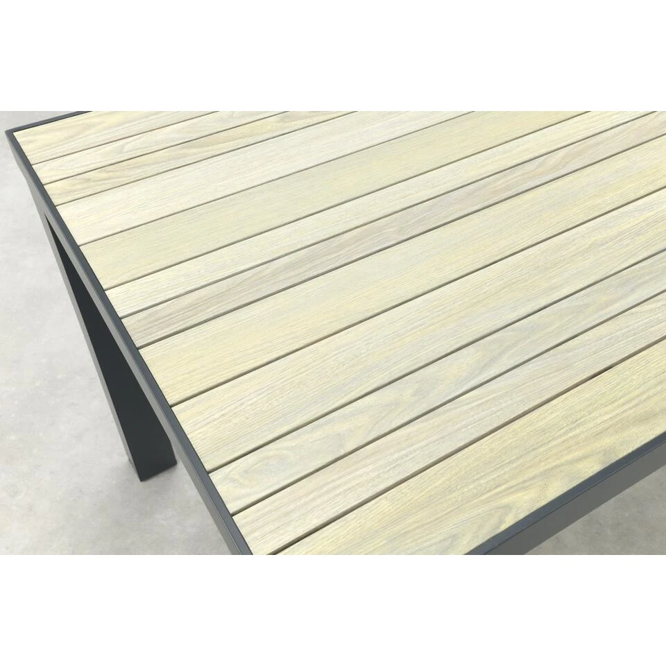 VDG Nola Tuintafel 90x90 Cm. - Antraciet/Houtlook 5 VDG Nola Tuintafel 90x90 Cm. - Antraciet/Houtlook - Afbeelding 5