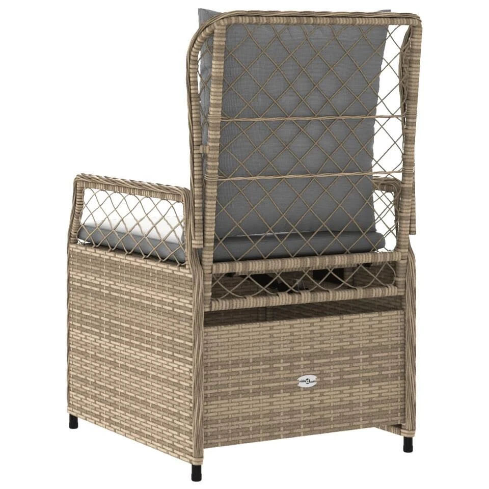 VidaXL - Tuinstoel - Beige - Poly Rattan 7 VidaXL - Tuinstoel - Beige - Poly Rattan - Afbeelding 7