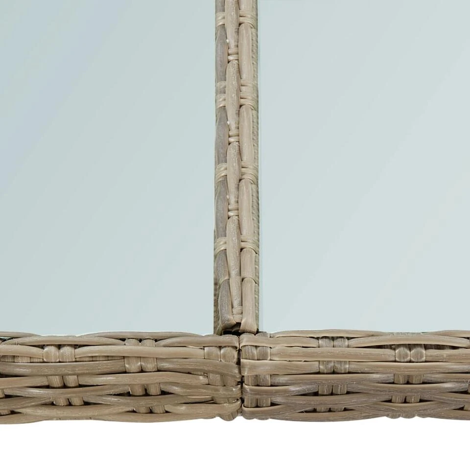VidaXL - Tuintafel - Bruin - Glas En Poly Rattan - 200x100x74 Cm 5 VidaXL - Tuintafel - Bruin - Glas En Poly Rattan - 200x100x74 Cm - Afbeelding 5