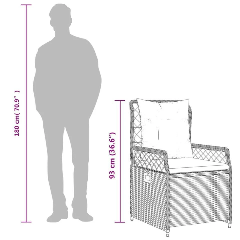 VidaXL - Tuinstoel - Beige - Poly Rattan 12 VidaXL - Tuinstoel - Beige - Poly Rattan - Afbeelding 12