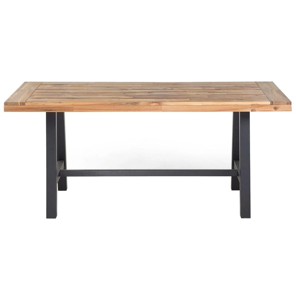 Beliani Eettafel SCANIA - Lichte Houtkleur Acaciahout 4 Beliani Eettafel SCANIA - Lichte Houtkleur Acaciahout - Afbeelding 4