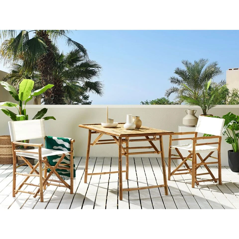 Beliani Inklapbare Tafel MOLISE - Lichte Houtkleur Bamboehout 2 Beliani Inklapbare Tafel MOLISE - Lichte Houtkleur Bamboehout - Afbeelding 2