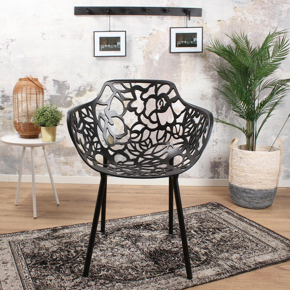 DS4U - Cast Magnolia Stoel Met Arm Zwart 4 DS4U - Cast Magnolia Stoel Met Arm Zwart - Afbeelding 4