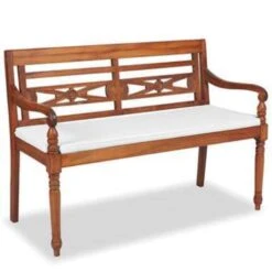 VidaXL Bank Batavia Met Kussens 120 Cm Teakhout 7 VidaXL Bank Batavia Met Kussens 120 Cm Teakhout -Leenbakker Winkel 67a5841de433493dbe5714b411c334ad