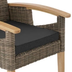 Tectake Wicker Stoel Rosarno, Natuur -Leenbakker Winkel 67d7de50b3ef4f3ea64b292fa09182a9