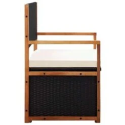 VidaXL Opbergbankje 115 Cm Poly Rattan En Massief Acaciahout Zwart -Leenbakker Winkel 67f27a44a9b84f8ca103604556598ddf