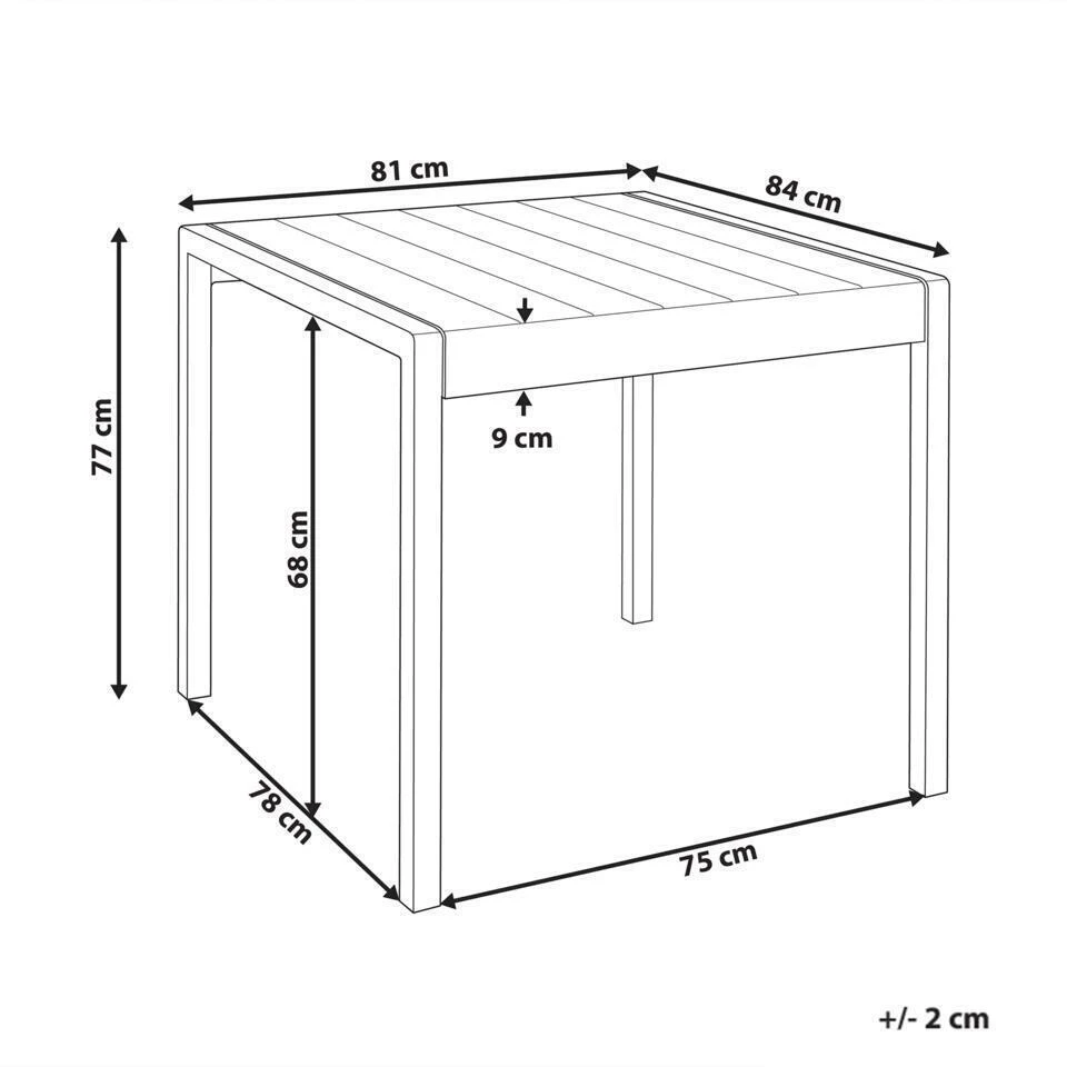 BARTICA - Tuintafel - Grijs - 81 X 84 Cm - Synthetisch Materiaal 4 BARTICA - Tuintafel - Grijs - 81 X 84 Cm - Synthetisch Materiaal - Afbeelding 4
