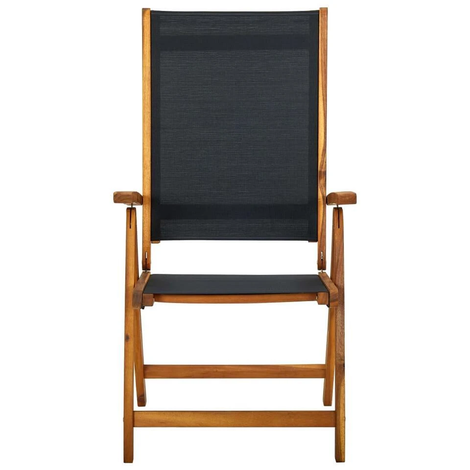 VidaXL - Tuinstoelen Inklapbaar - Bruin - Acacia En Textileen - 6 Stuks 3 VidaXL - Tuinstoelen Inklapbaar - Bruin - Acacia En Textileen - 6 Stuks - Afbeelding 3
