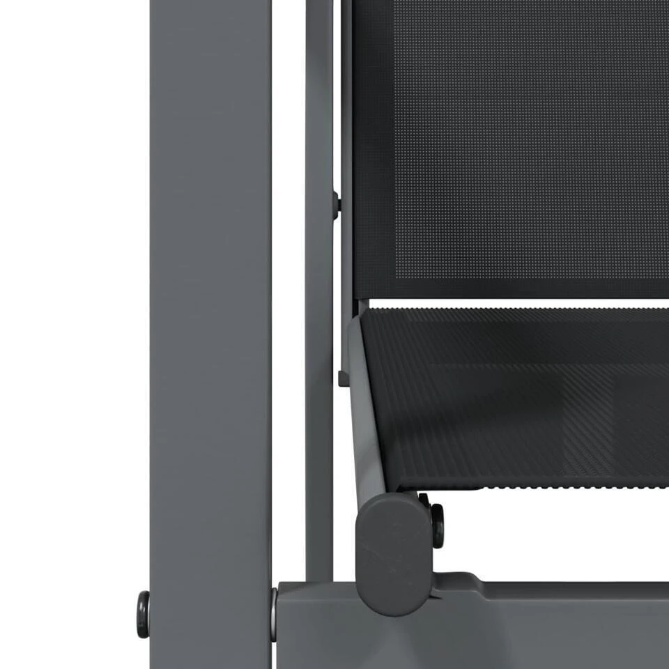 VidaXL - Tuinstoel - Zwart - Staal - 2 Stuks 7 VidaXL - Tuinstoel - Zwart - Staal - 2 Stuks - Afbeelding 7