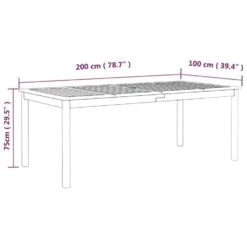 VidaXL - Tuintafel - Grijs - Massief Acaciahout - 200 X 100 X 75 Cm -Leenbakker Winkel 6a07fea7291049239f193ef44e7ceec9