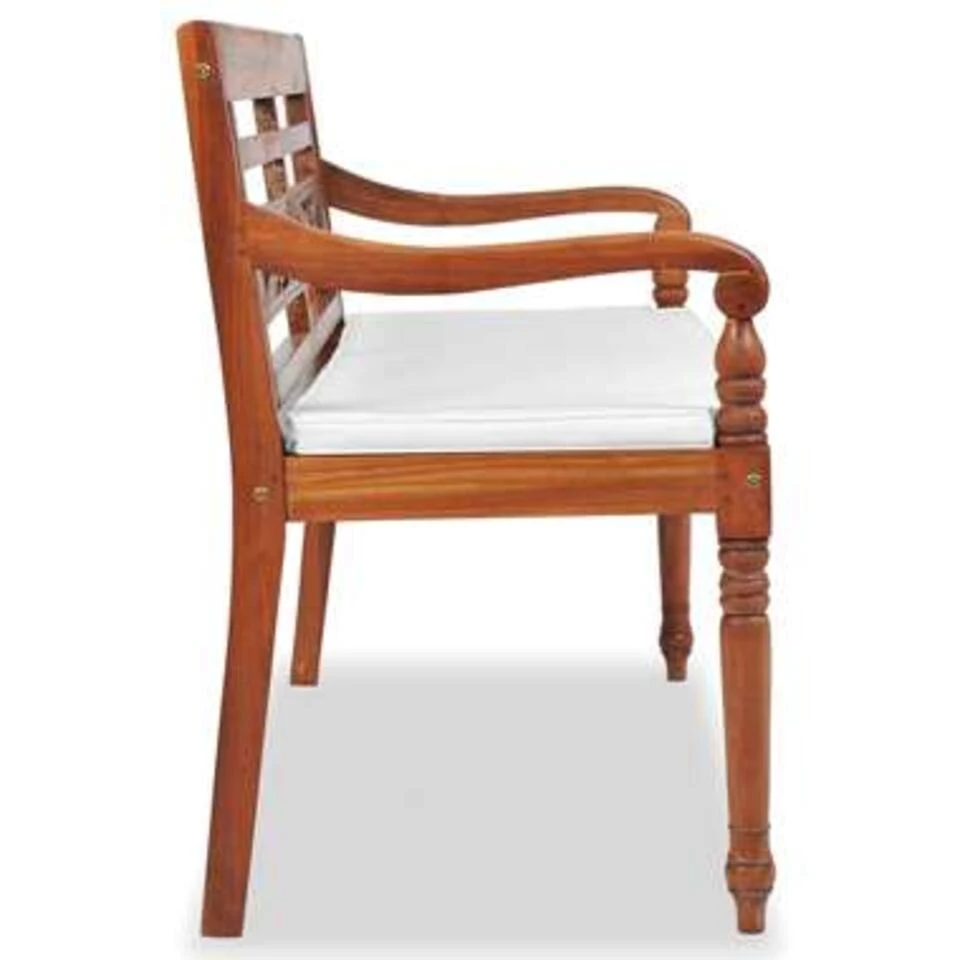 VidaXL Bank Batavia Met Kussens 120 Cm Teakhout 2 VidaXL Bank Batavia Met Kussens 120 Cm Teakhout - Afbeelding 2