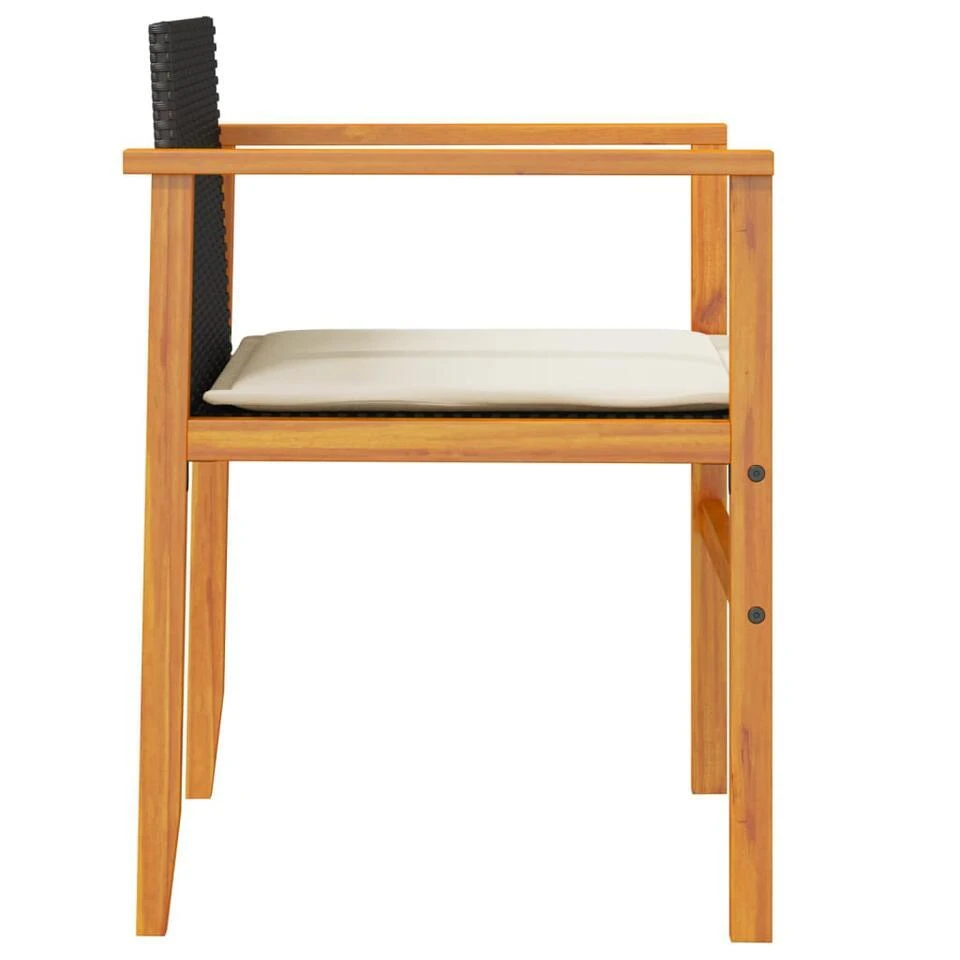 VidaXL - Tuinstoelen - Kussens - Zwart - Poly Rattan - 2 Stuks - 55x55x78 Cm 6 VidaXL - Tuinstoelen - Kussens - Zwart - Poly Rattan - 2 Stuks - 55x55x78 Cm - Afbeelding 6