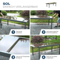 Merkloos HOME DELUXE Tuintafel SOL - 240cm - Grijs -Leenbakker Winkel 7289ff555a224dae87e2e7feba3b2451
