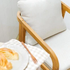 Set Van 2 Stoelen Voor Binnen En Buiten Van Massief Hout Beige Stof -Leenbakker Winkel 73f9d7b760434743b8eae844987792ec