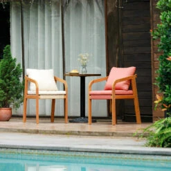 Set Van 2 Stoelen Voor Binnen En Buiten Van Massief Hout Beige Stof -Leenbakker Winkel 778aa9e63adb49179647702c5826b962