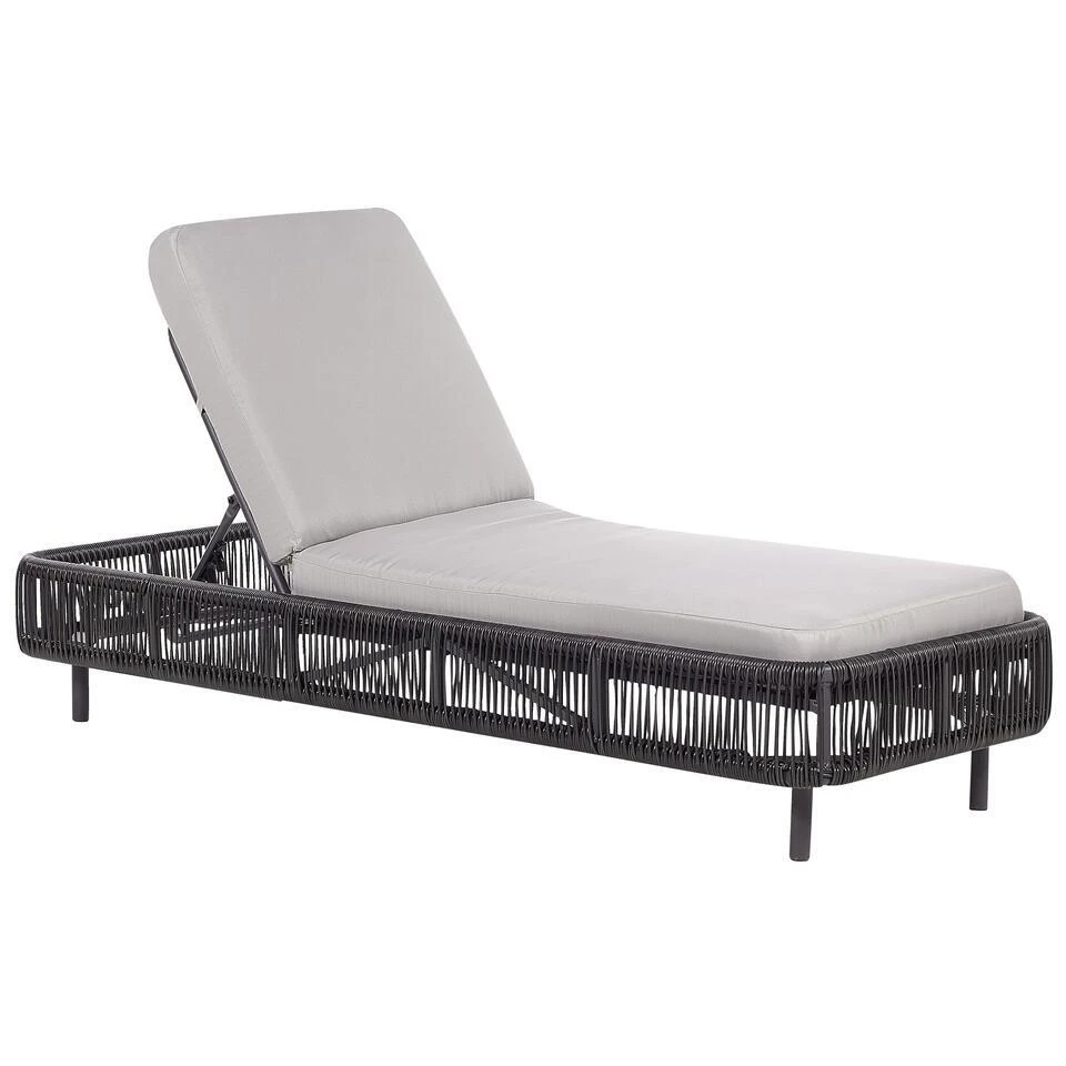 Beliani Tuinligstoel OSINI - Grijs Pe Rotan 4 Beliani Tuinligstoel OSINI - Grijs Pe Rotan - Afbeelding 4