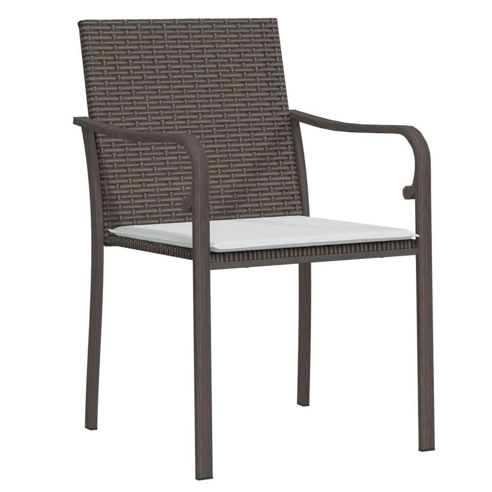 VidaXL - Tuinstoelen Met Kussens - Bruin - Poly Rattan - 2 Stuks - 56x59x84 Cm 3 VidaXL - Tuinstoelen Met Kussens - Bruin - Poly Rattan - 2 Stuks - 56x59x84 Cm - Afbeelding 3