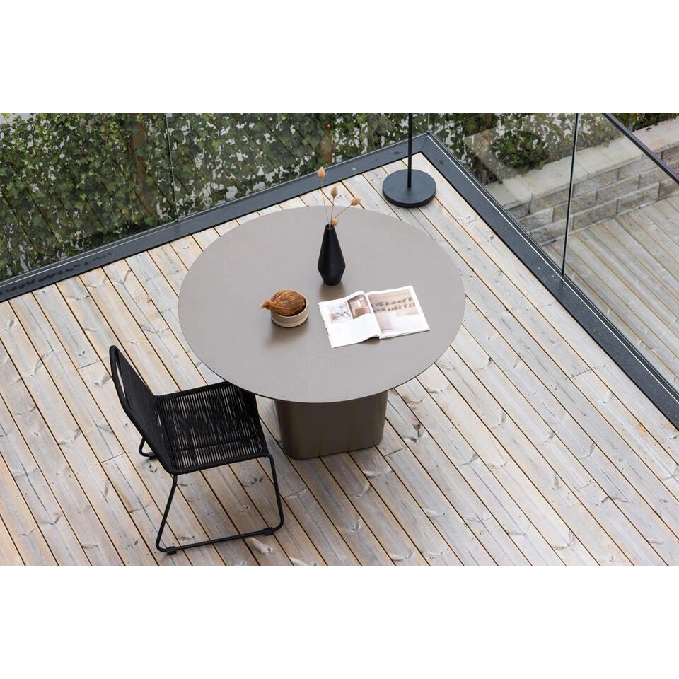 Fjôrd Tuintafel Bruin Metaal - Ø120x75cm - Santa 4 Fjôrd Tuintafel Bruin Metaal - Ø120x75cm - Santa - Afbeelding 4